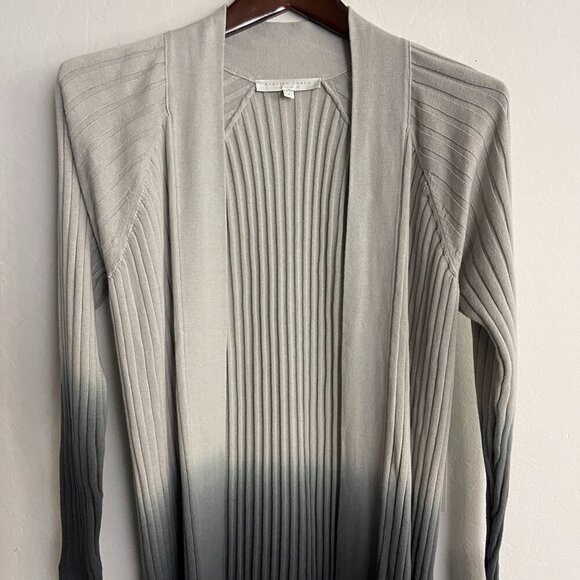 Burning Torch S Cardigan Sweater Gray Ombre Ribbed Duster Long Anthropologie NEW - Picture 4 of 8